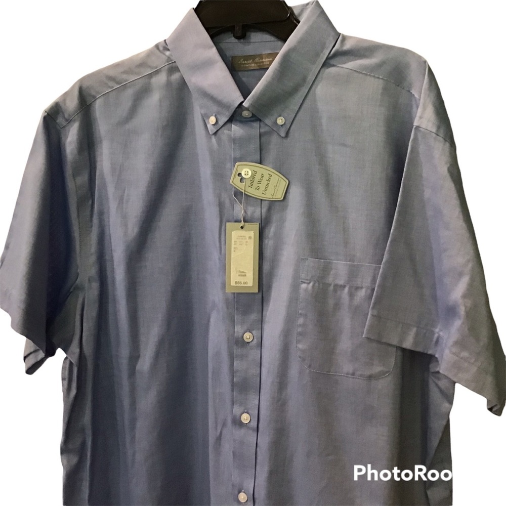 Daniel Cremieux NWT $85 Shirt XL Blue Short Sleeves Button Front
